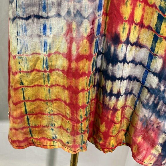 🛍 6 for $35 • Entro Tie Dye Cut Out Mock Neck Matilda Mini Dress - Picture 14 of 16
